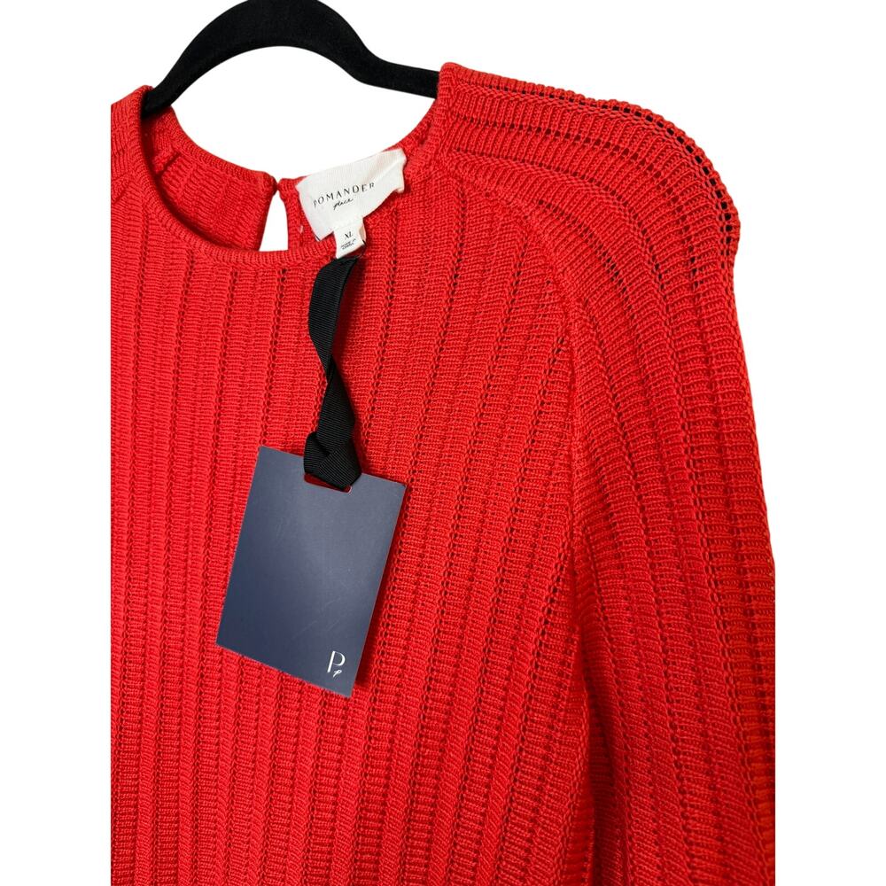 NWT Tuckernuck Adi Mini Dress Women’s XL Red Knit Pomander Place Bell Sleeve - Picture 3 of 6